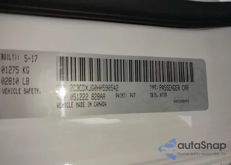 2017 Dodge Charger Sxt Awd z USA, uszkodzony, nr VIN 2C3CDXJG0HH590542